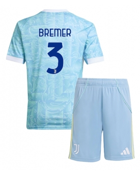 Billige Fotballdrakt Juventus Gleison Bremer #3 Replika Bortedraktsett Barn 2025-26 Kortermet (med bukser)